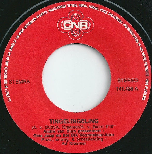 André van Duin Presenteert: Ome Joop En Dik Voormekaar Team : Tingelingeling (7", Single)