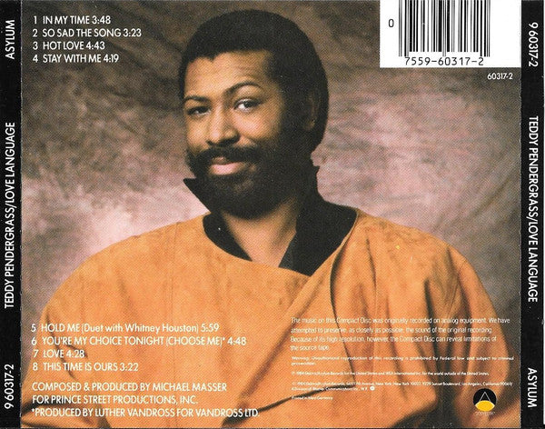 Teddy Pendergrass : Love Language (CD, Album, Tar)