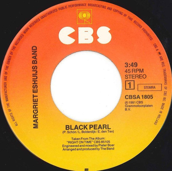 Margriet Eshuijs Band : Black Pearl (7", Single)