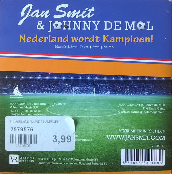 Jan Smit & Johnny de Mol : Nederland Wordt Kampioen! (CD, Single)