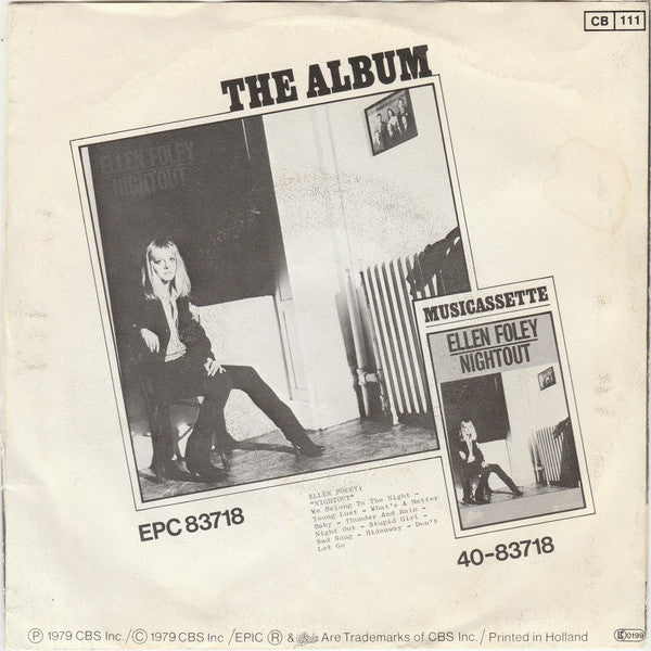 Ellen Foley : We Belong To The Night (7", Bla)