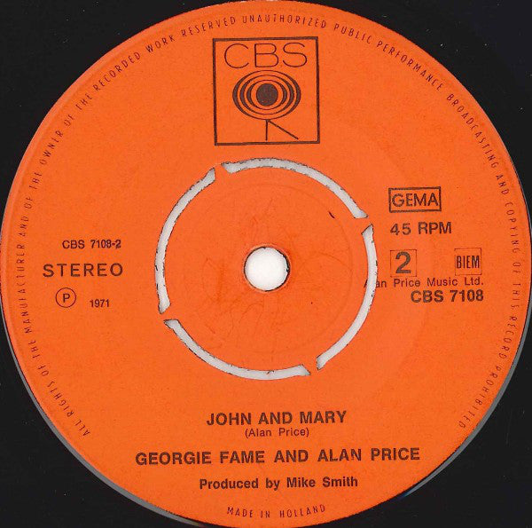 Georgie Fame & Alan Price : Rosetta (7", Single)