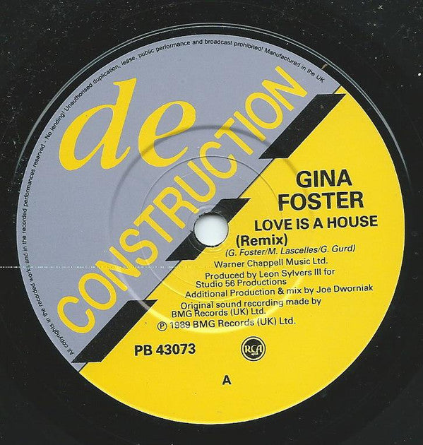 Gina Foster : Love Is A House (Remix) (7")