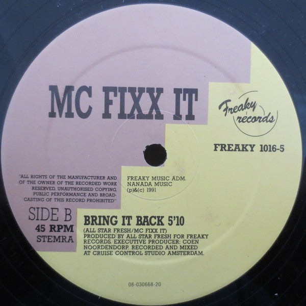 MC Fixx It : You Can Love It / Bring It Back (12", Maxi)