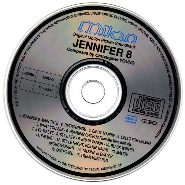 Christopher Young : Jennifer 8 (Music From The Motion Picture Soundtrack) (CD, Album)