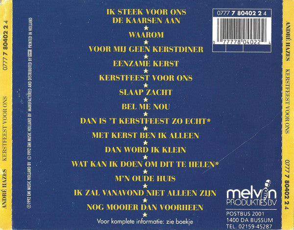 André Hazes : Kerstfeest Voor Ons (CD, Album)