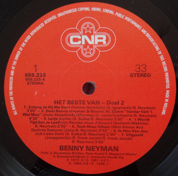Benny Neyman : Het Beste Van Benny Neyman Deel 2 (LP, Comp)