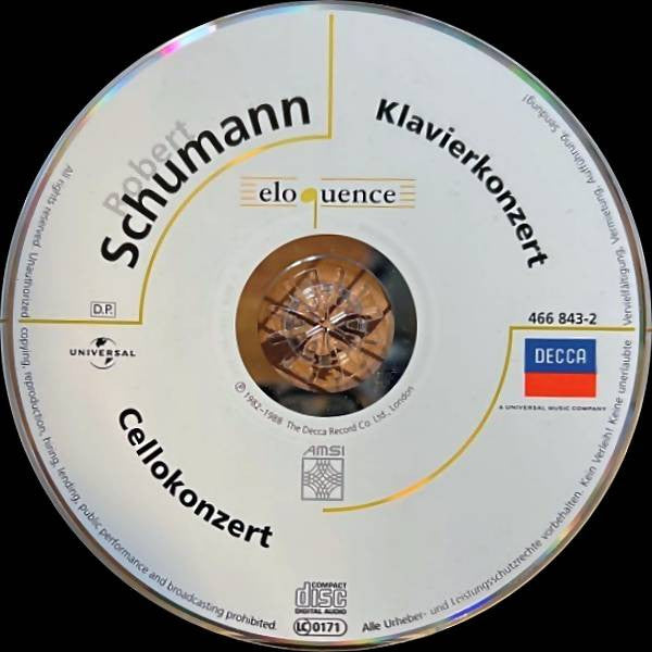 Robert Schumann, Jorge Bolet • Lynn Harrell • András Schiff • Radio-Symphonie-Orchester Berlin • Wiener Philharmoniker • The Cleveland Orchestra • Riccardo Chailly • Sir Neville Marriner • Christoph von Dohnányi : Klavierkonzert / Cellokonzert / Introduction & Allegro Für Klavier & Orchester (CD, Comp)
