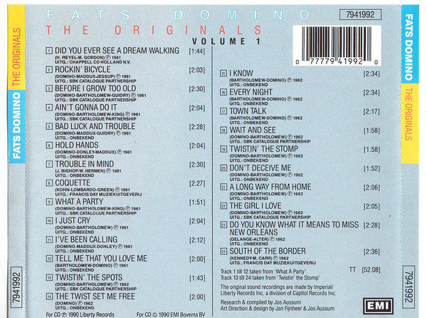 Fats Domino : The Originals Volume 1 (CD, Comp)