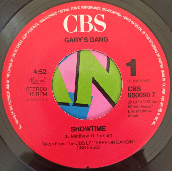 Gary's Gang : Showtime (7")