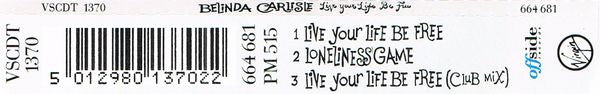 Belinda Carlisle : Live Your Life Be Free (CD, Single)