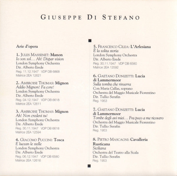 Giuseppe di Stefano : Grandi Voci Alla Scala (CD, Comp)