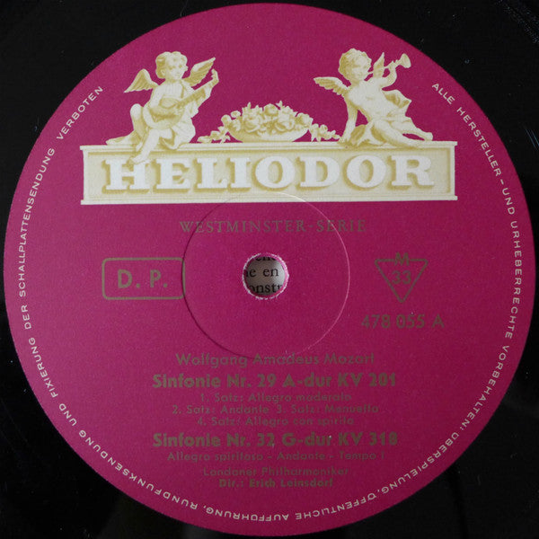 Wolfgang Amadeus Mozart - Philharmonic Symphony Of London, Erich Leinsdorf : Pariser Sinfonie (LP)