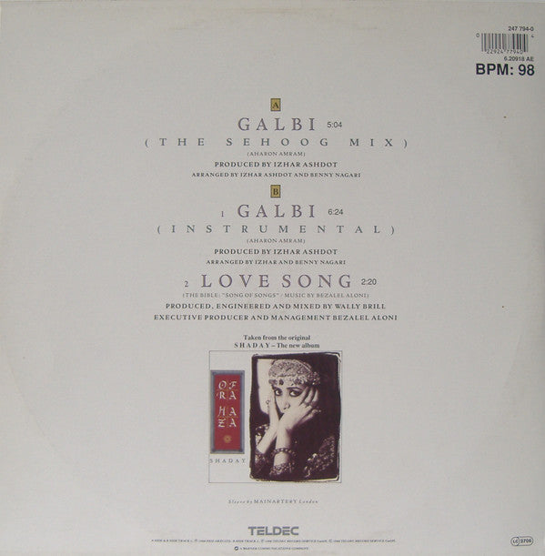 Ofra Haza : Galbi (The Sehoog Mix) (12")