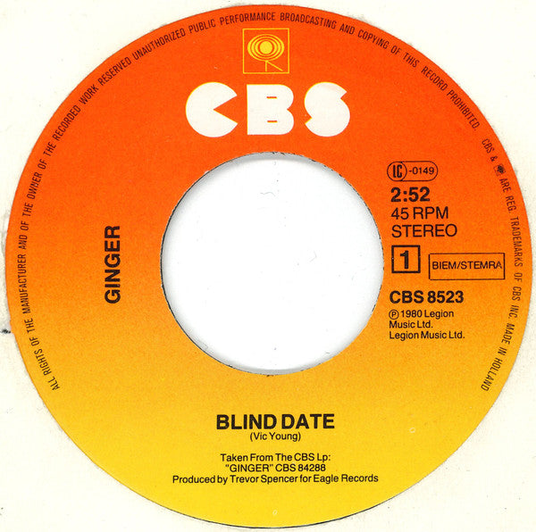 Ginger (11) : Blind Date (7", Single)