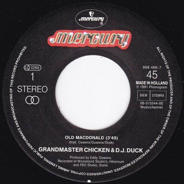 Grandmaster Chicken & D.J. Duck : Old MacDonald (7", Single)