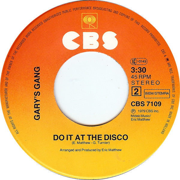 Gary's Gang : Keep On Dancin' (7", Single)