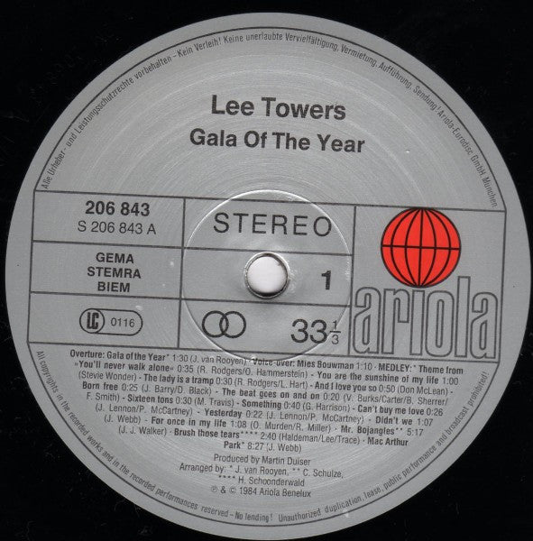 Lee Towers : Gala Of The Year (LP, Album)