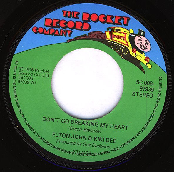 Elton John & Kiki Dee : Don't Go Breaking My Heart (7", Single)