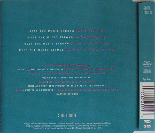 Bizarre Inc : Keep The Music Strong (CD, Maxi)