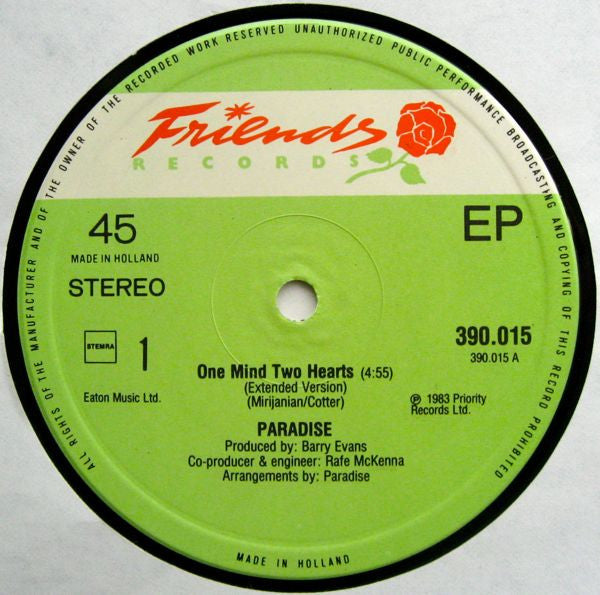 Paradise (2) : One Mind Two Hearts (Extended Version) (12", EP, Single)