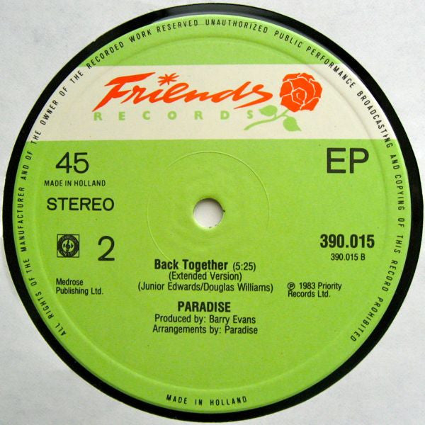 Paradise (2) : One Mind Two Hearts (Extended Version) (12", EP, Single)