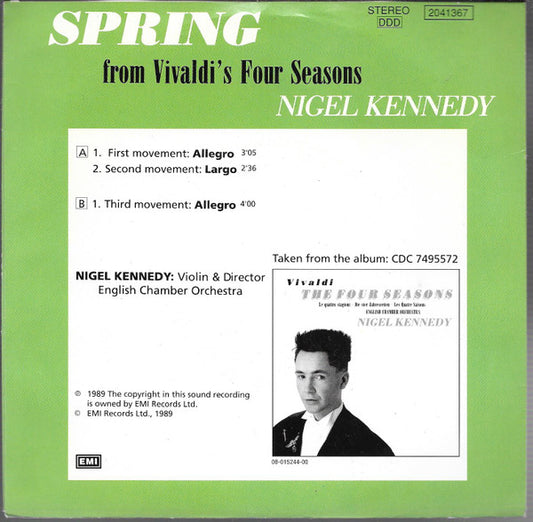 Nigel Kennedy : Spring - From Vivaldi's Four Seasons (7", Single)