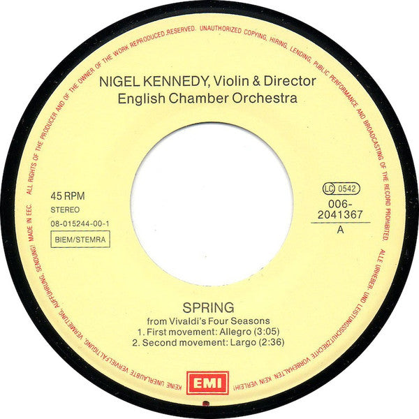 Nigel Kennedy : Spring - From Vivaldi's Four Seasons (7", Single)