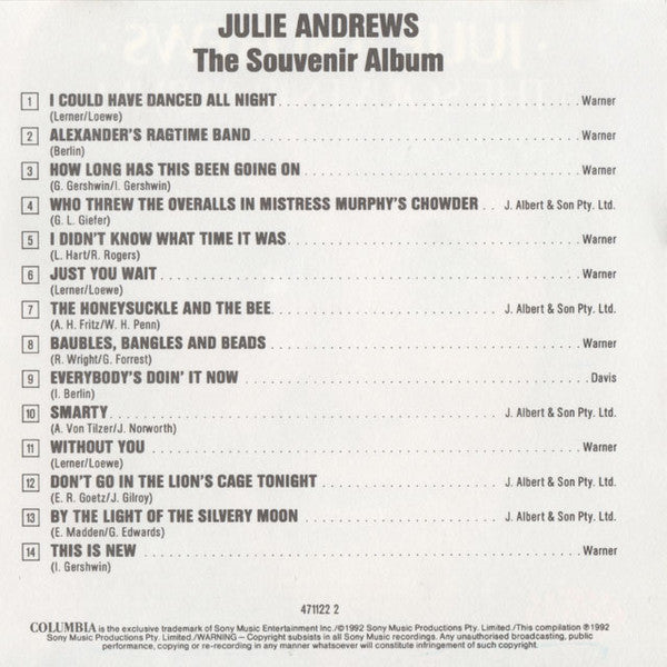 Julie Andrews : The Souvenir Album (CD, Comp)