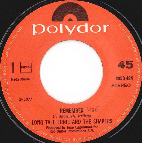 Long Tall Ernie And The Shakers : Do You Remember (7", Single)