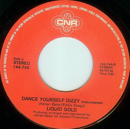 Liquid Gold : Dance Yourself Dizzy (7", Single)