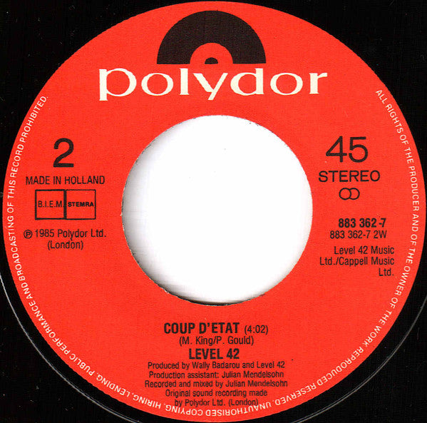Level 42 : Something About You (7", Single)