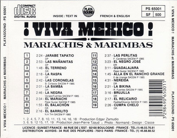 Various : ¡ Viva Mexico! Mariachis & Marimbas (CD, Comp, RE)