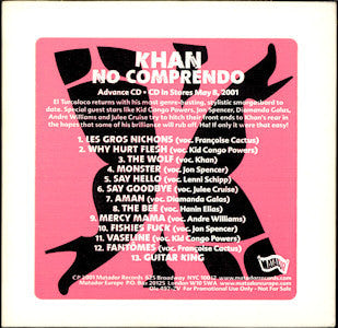 Khan : No Comprendo (CD, Album, Promo)