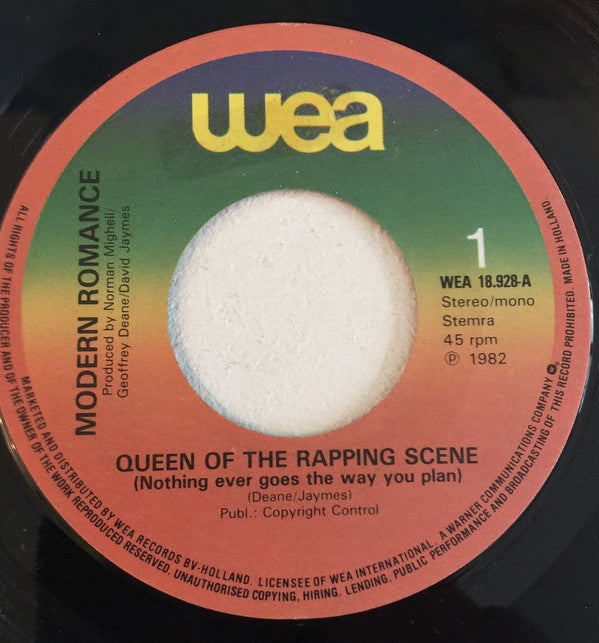 Modern Romance : Queen Of The Rapping Scene (Nothing Ever Goes The Way You Plan) / Can You Move (American Mix) (7", Single)