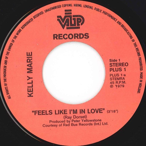 Kelly Marie : Feels Like I'm In Love (7", Single)