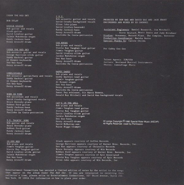 Bob Dylan : Under The Red Sky (CD, Album)