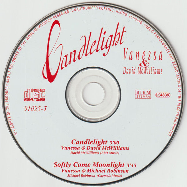 Vanessa (2) & David McWilliams : Candlelight (CD, Maxi)