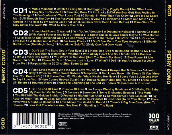 Perry Como : 100 Of His Greatest Recordings (5xCD, Comp)
