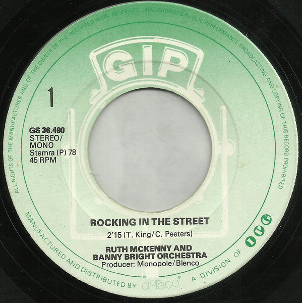 Ruth McKenny And Banny Bright Orchestra : Rocking In The Street (7", Single)