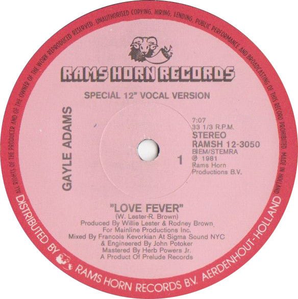 Gayle Adams : Love Fever (12")