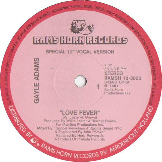 Gayle Adams : Love Fever (12")