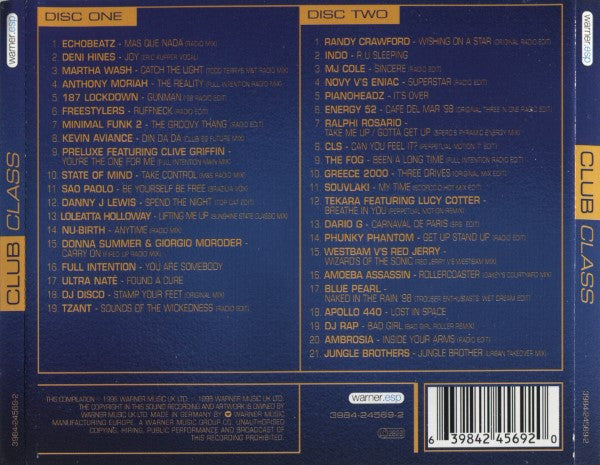 Various : Club Class (40 Club Anthems In The Mix) (2xCD, Mixed)
