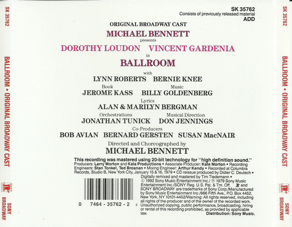 Billy Goldenberg, Alan & Marilyn Bergman : Ballroom (Original Broadway Cast) (CD, Album, RE, RM)