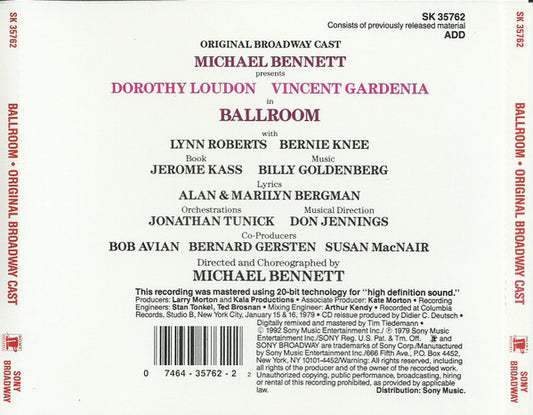 Billy Goldenberg, Alan & Marilyn Bergman : Ballroom (Original Broadway Cast) (CD, Album, RE, RM)