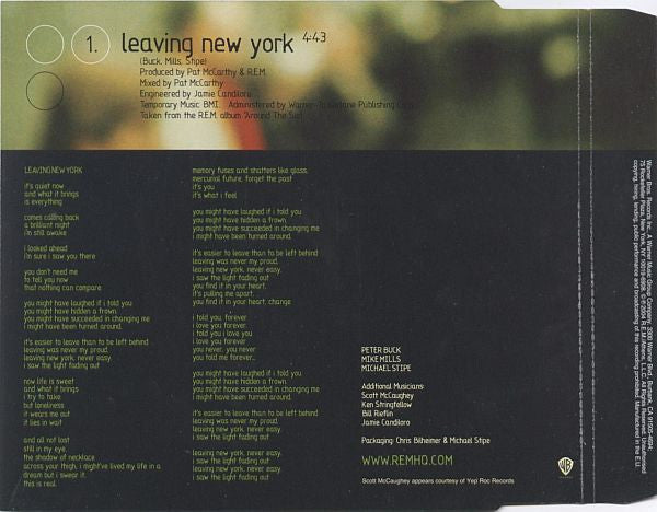 R.E.M. : Leaving New York (CD, Single, Promo)
