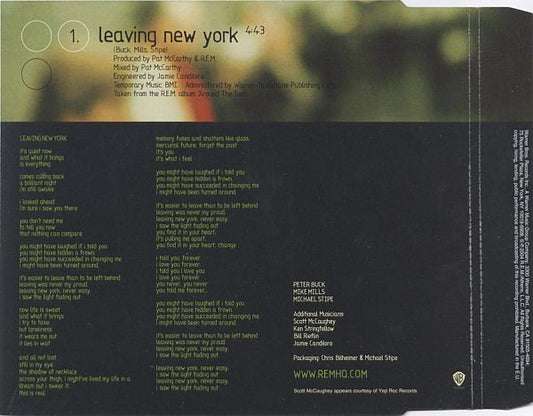R.E.M. : Leaving New York (CD, Single, Promo)