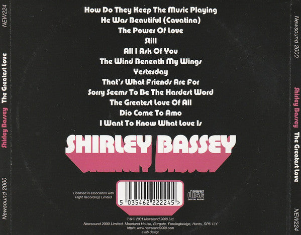 Shirley Bassey : The Greatest Love (CD, Comp)