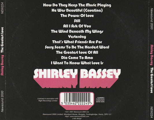 Shirley Bassey : The Greatest Love (CD, Comp)