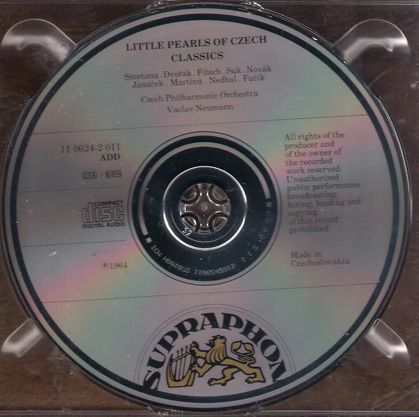 Bedřich Smetana · Antonín Dvořák · Zdeněk Fibich · Josef Suk (2) · Vítězslav Novák · Leoš Janáček · Bohuslav Martinů · Oskar Nedbal · Julius Fučík – The Czech Philharmonic Orchestra, Václav Neumann : Little Pearls Of Czech Classics (CD, RE)